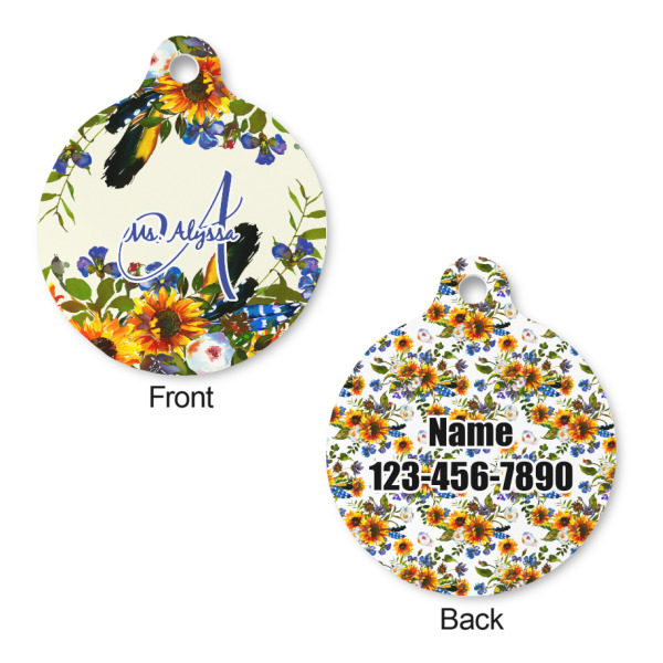 Custom Design - Round Pet ID Tag - Small - Front & Back View