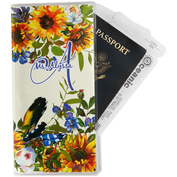 Custom Sunflowers Travel Document Holder