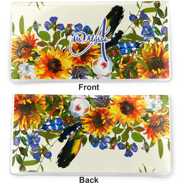 Custom Design - Vinyl Check Book Cover - Front and Back