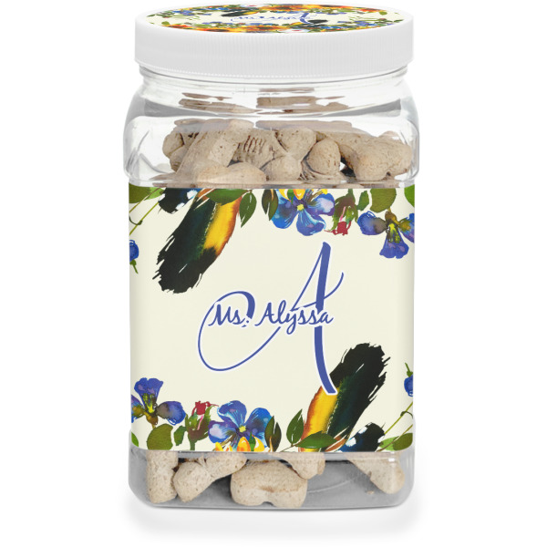 Custom Sunflowers Dog Treat Jar (Personalized)