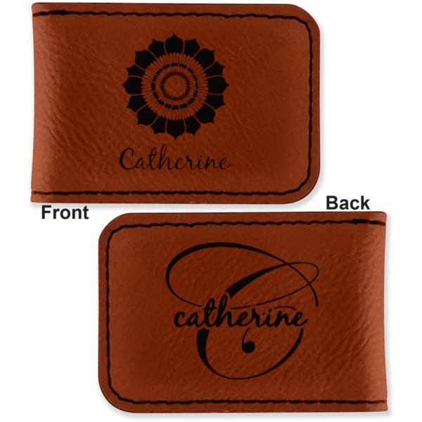 Custom Design - Leatherette Magnetic Money Clip - Front and Back