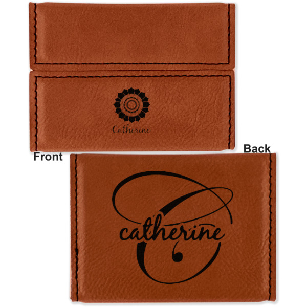 Custom Design - Leather Business Card Holder - Front Back