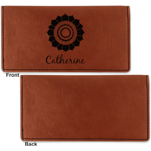 Custom Design - Leather Checkbook Holder Front and Back Single Sided - Apvl