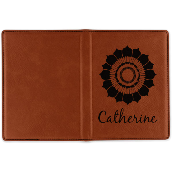 Custom Design - Cognac Leather Passport Holder Outside Single Sided - Apvl