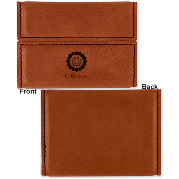 Custom Design - Leather Business Card Holder Front Back Single Sided - Apvl