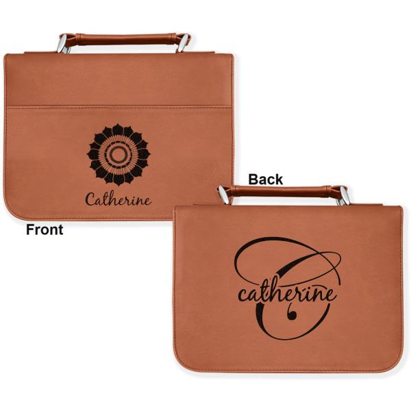 Custom Design - Cognac Leatherette Bible Covers - Large Double Sided Approval