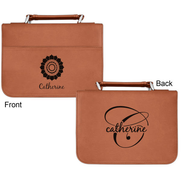 Custom Design - Cognac Leatherette Bible Covers - Small Double Sided Approval