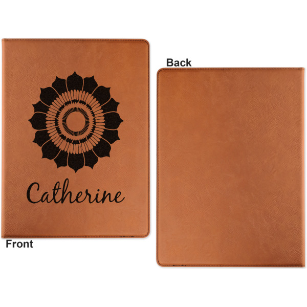 Custom Design - Cognac Leatherette Portfolios with Notepad - Small - Single Sided- Apvl