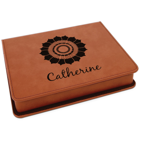 Custom Sunflowers Leatherette 4-Piece Wine Tool Set (Personalized)