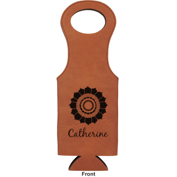 Custom Design - Leatherette Wine Tote Single Sided - Front and Back