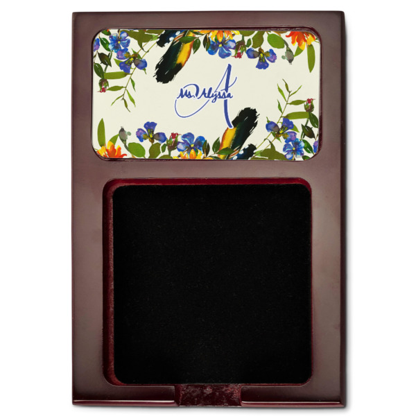 Custom Design - Red Mahogany Sticky Note Holder - Flat