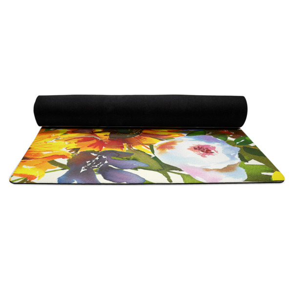 Custom Design - Yoga Mat Rolled up Black Rubber Backing