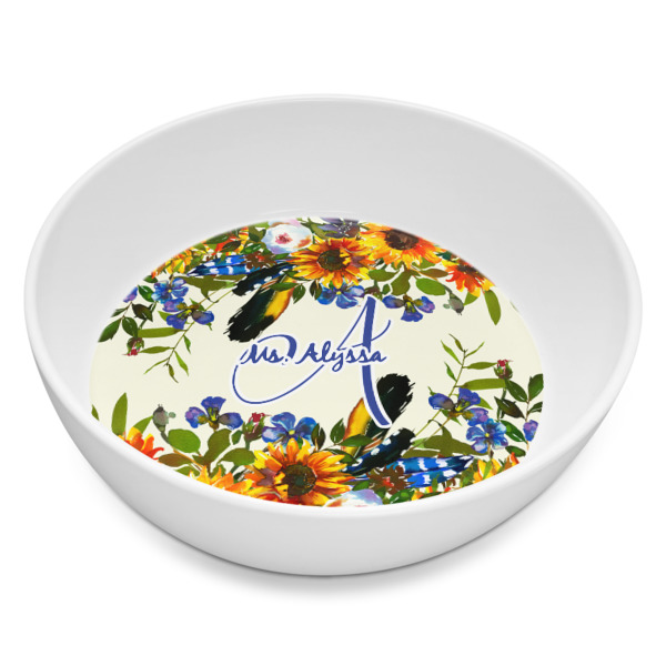 Custom Sunflowers Melamine Bowl - 8 oz (Personalized)