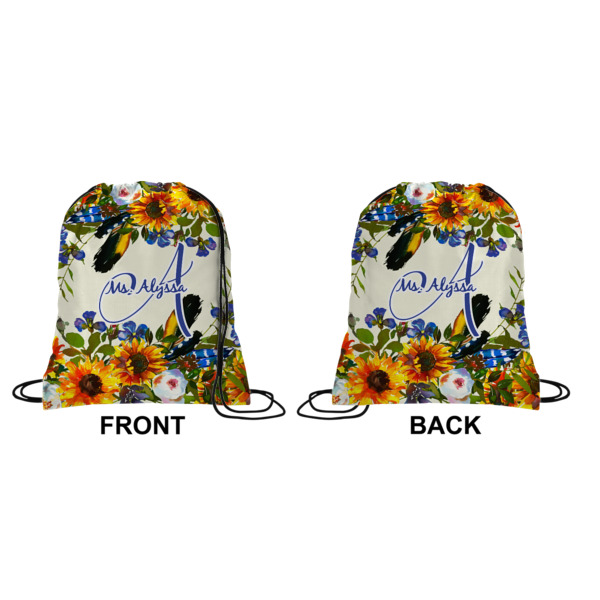 Custom Design - Drawstring Backpack Front & Back Small