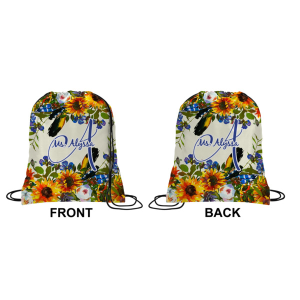Custom Design - Drawstring Backpack Front & Back Medium