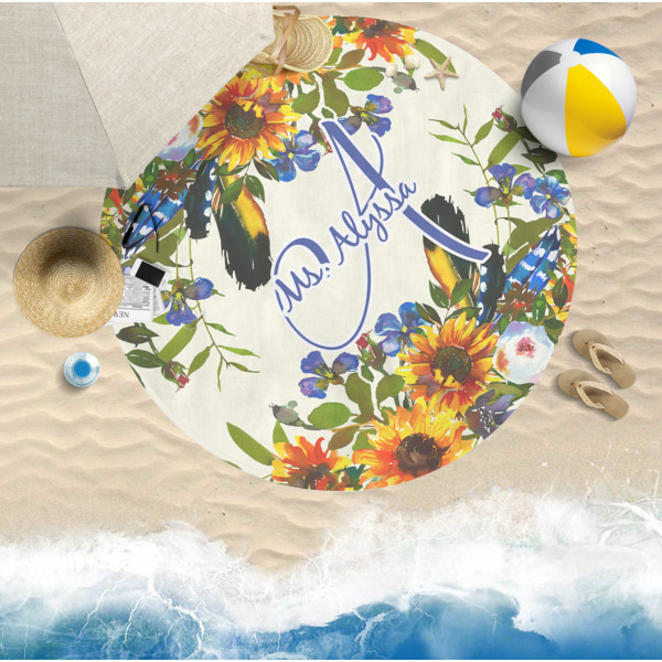 Custom Design - Round Beach Towel Lifestyle