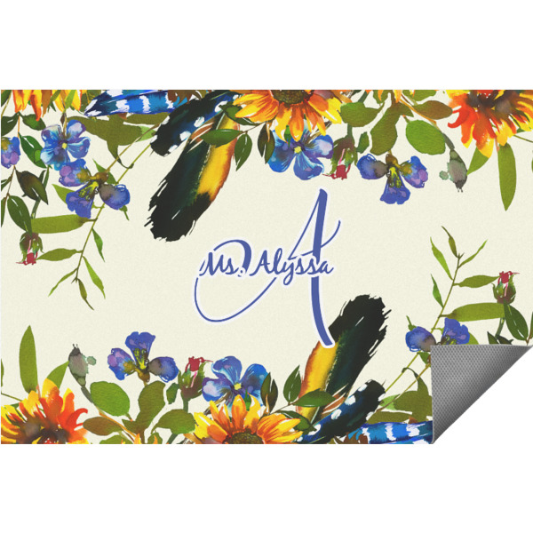 Custom Sunflowers Indoor / Outdoor Rug (Personalized)