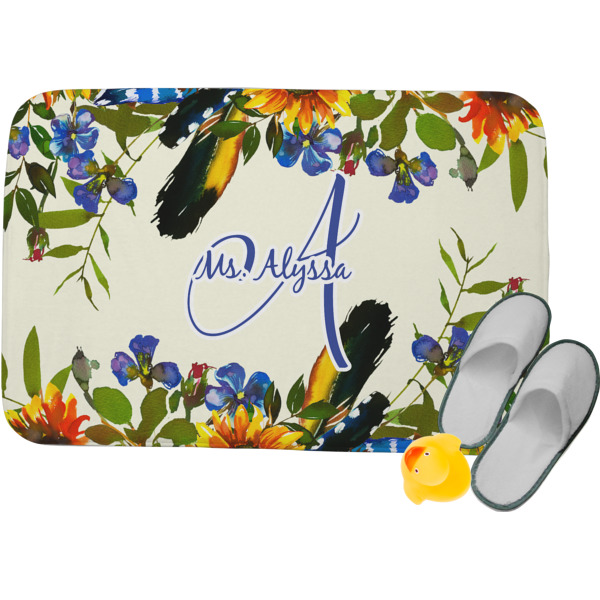 Custom Sunflowers Memory Foam Bath Mat (Personalized)