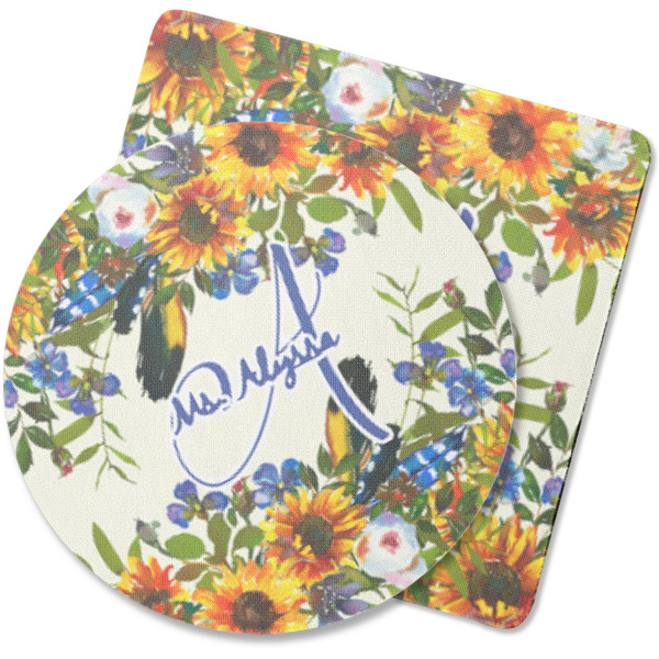 Custom Sunflowers Rubber Backed Coaster (Personalized)
