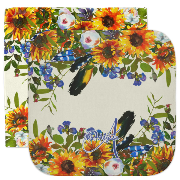 Custom Sunflowers Facecloth / Wash Cloth (Personalized)