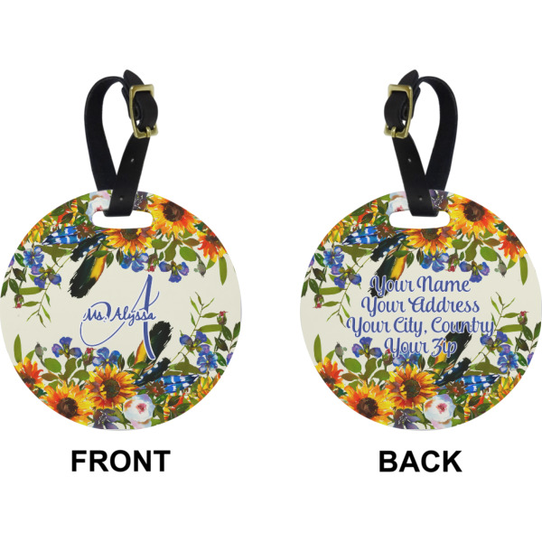 Custom Design - Circle Luggage Tag (Front + Back)