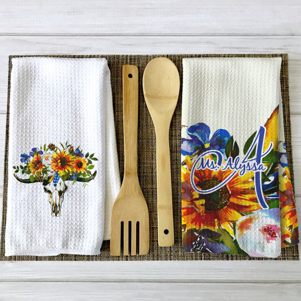 Custom Design - Waffle Weave Towels - 2 Print Styles