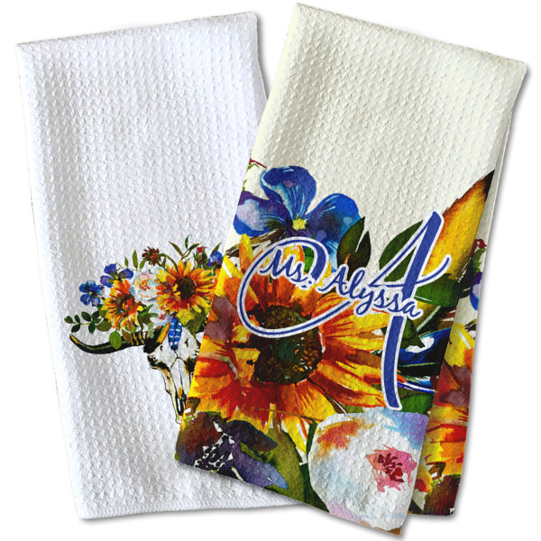 Custom Design - Waffle Weave Towels - Two Print Styles