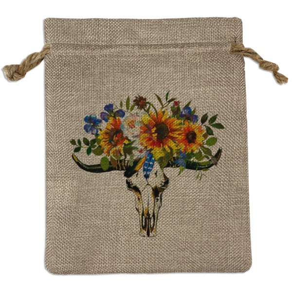 Custom Sunflowers Burlap Gift Bag (Personalized)