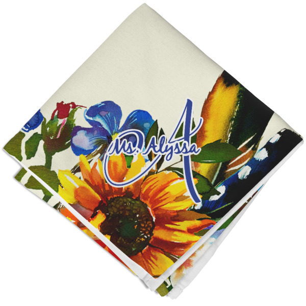 Custom Sunflowers Cloth Napkin w/ Name and Initial