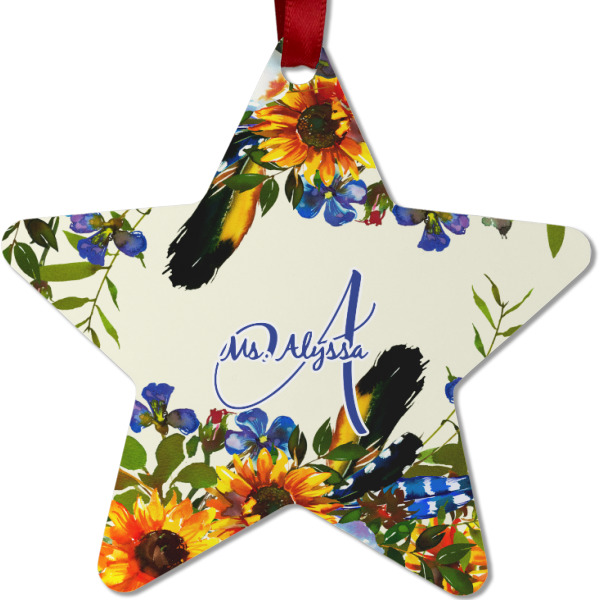 Custom Design - Metal Star Ornament - Front