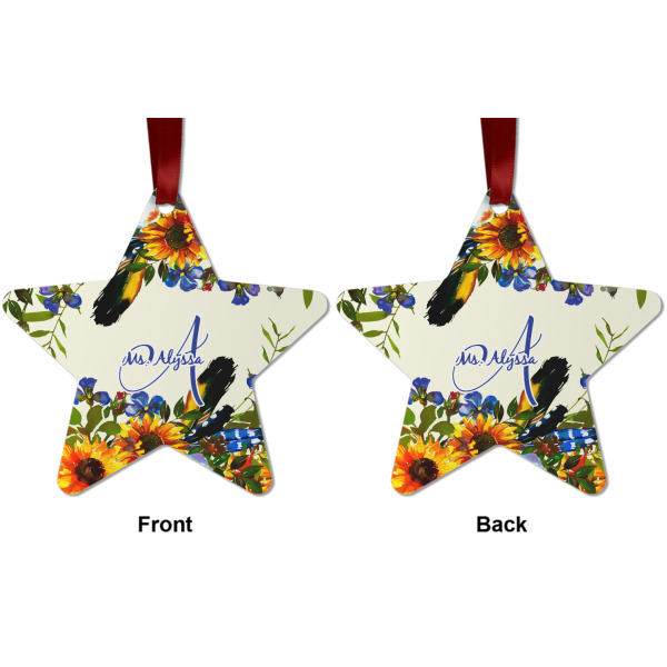 Custom Design - Metal Star Ornament - Front and Back