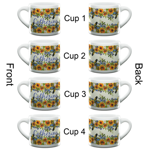 Custom Design - Double Shot Espresso Cup - Set of 4 - Front & Back