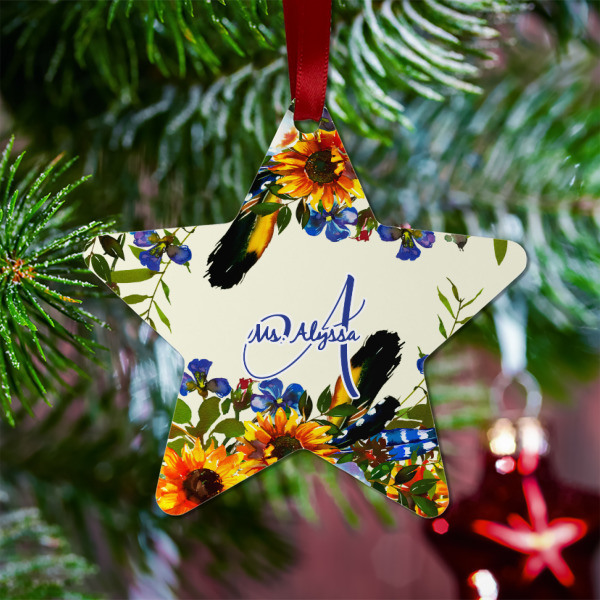 Custom Design - Metal Star Ornament - Lifestyle