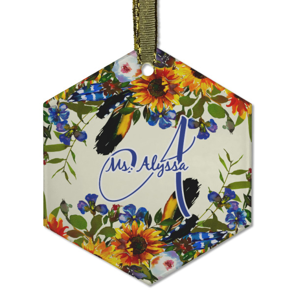 Custom Design - Frosted Glass Ornament - Hexagon