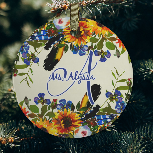 Custom Design - Frosted Glass Ornament - Round (Lifestyle)