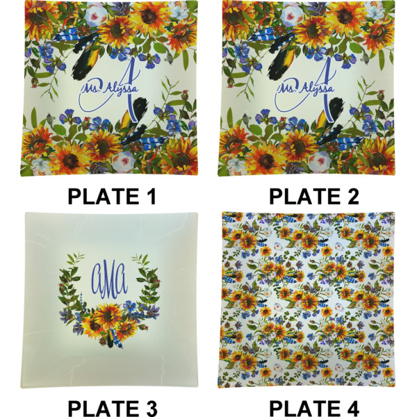 Custom Design - Set of Square Dinner Plates (Approval)
