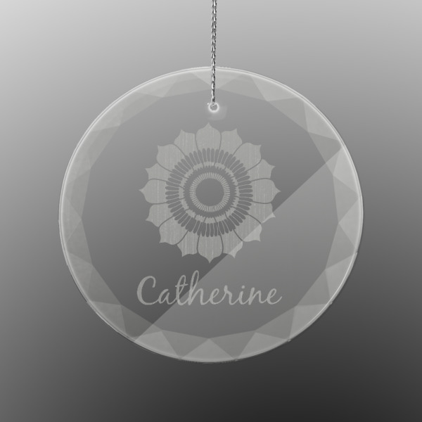 Custom Design - Engraved Glass Ornament - Round (Front)