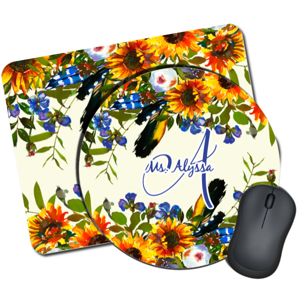 Custom Sunflowers Mouse Pad (Personalized)