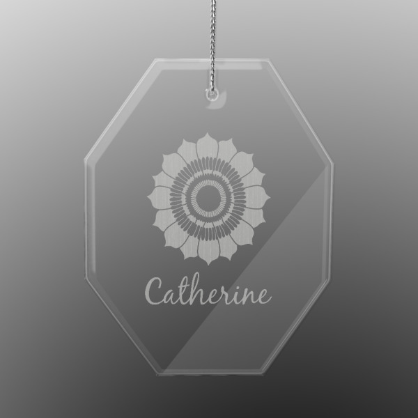Custom Design - Engraved Glass Ornaments - Octagon