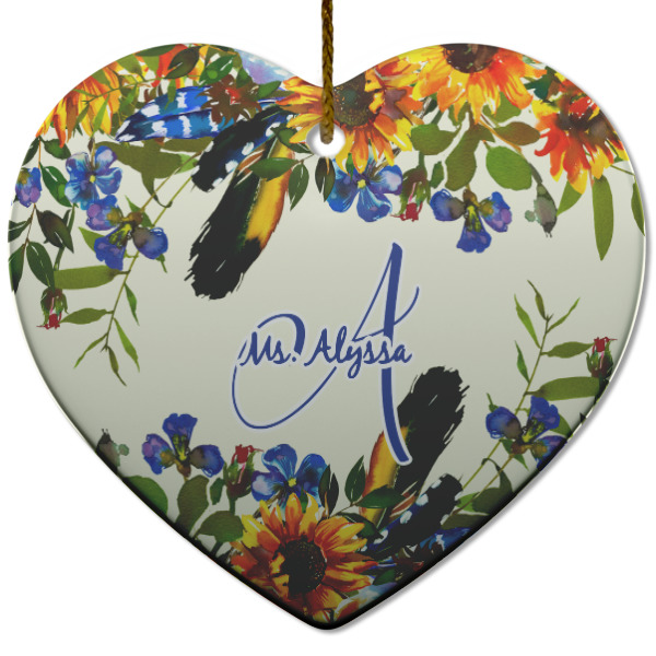 Custom Design - Ceramic Flat Ornament - Heart (Front)