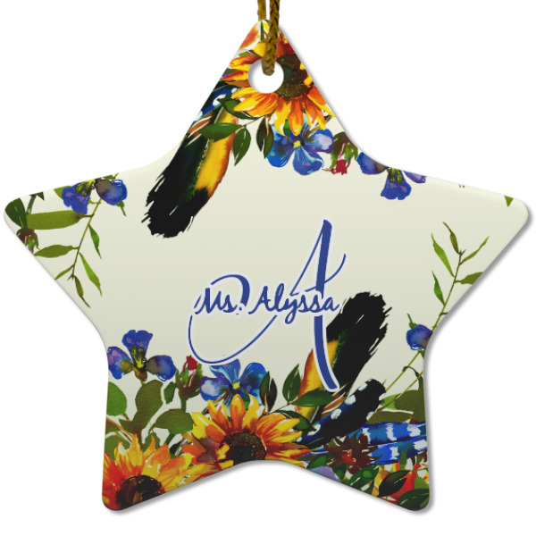 Custom Design - Ceramic Flat Ornament - Star (Front)