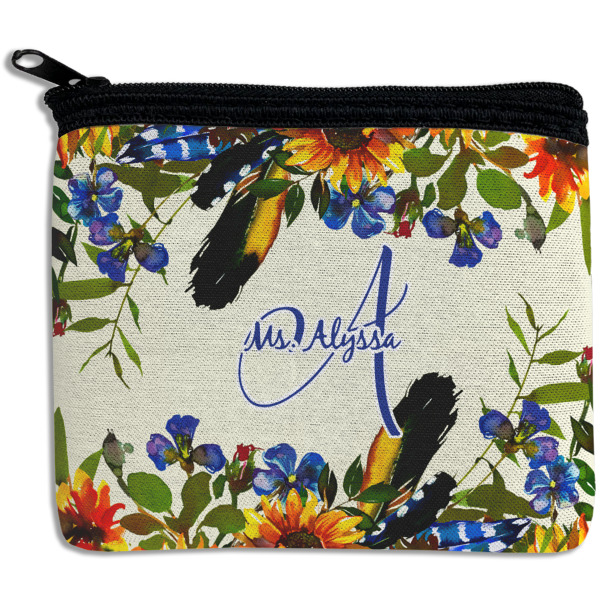 Custom Sunflowers Rectangular Coin Purse (Personalized)