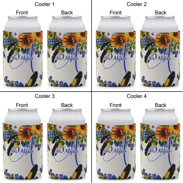 Custom Design - Can Cooler - Standard 12oz - Set of 4 - Front & Back