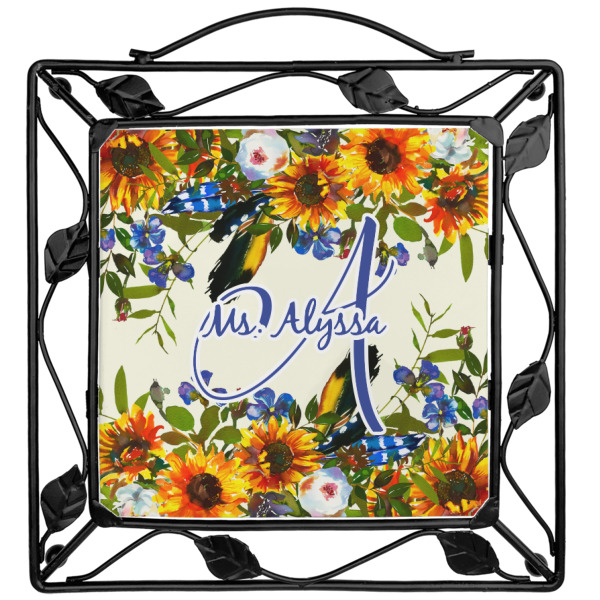 Custom Sunflowers Square Trivet (Personalized)