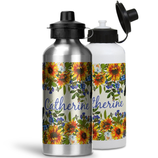 Custom Design - Aluminum Water Bottles - MAIN (white &silver)