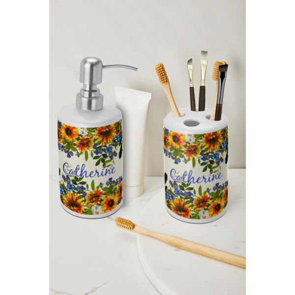 Custom Design - Ceramic Bathroom Accessories - LIFESTYLE (toothbrush holder & soap dispenser)