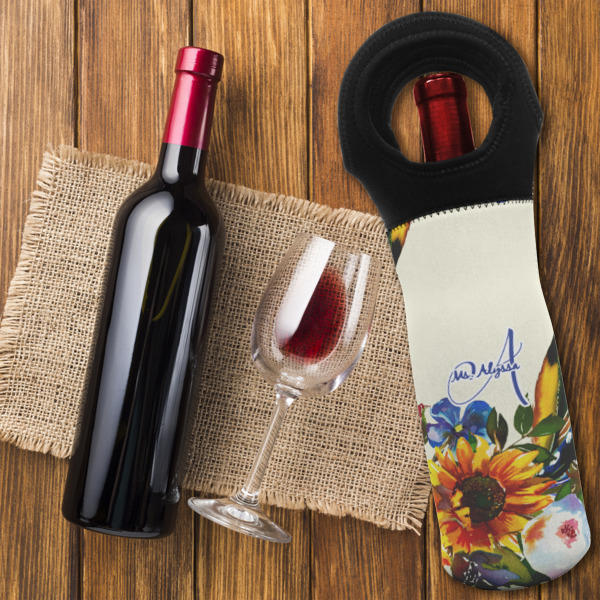 Custom Design - Wine Tote Bag - On Table