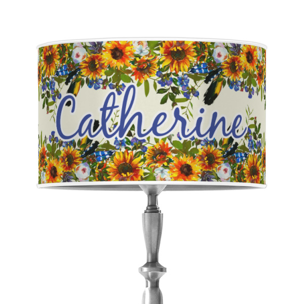Custom Sunflowers 12" Drum Lamp Shade - Poly-film (Personalized)