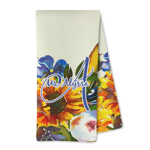 Custom Sunflowers Kitchen Towel - Microfiber (Personalized)