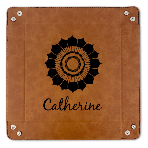 Custom Design - 9" x 9" Leatherette Snap Up Tray - APPROVAL (FLAT)